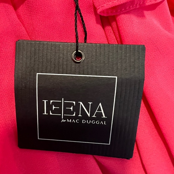 NWT Ieena For Mac Duggal Tiered Ruffle Pleated High Neck Evening Gown S Small - Picture 8 of 9